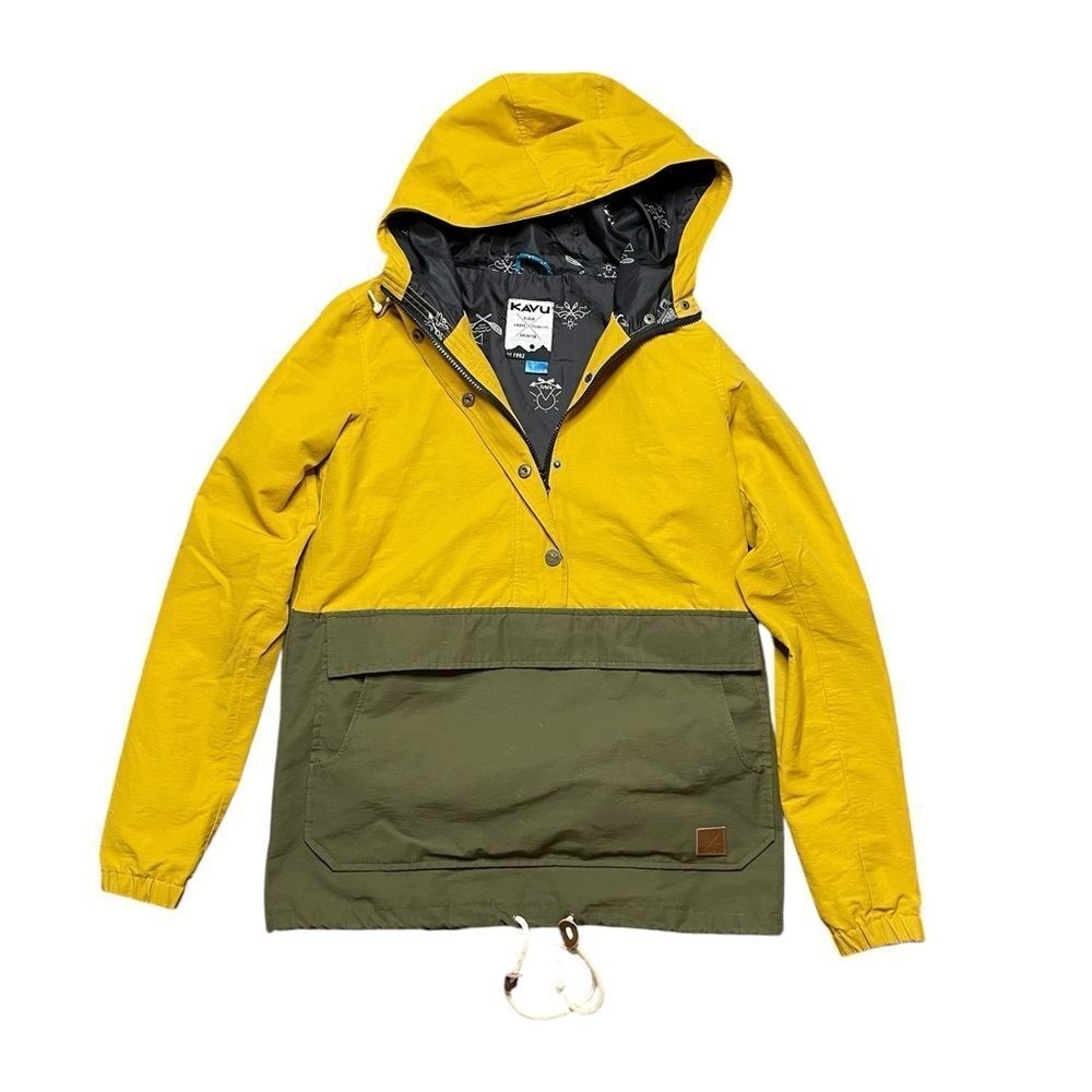 KAVU Mustard and Olive Hooded Jacket Size XS